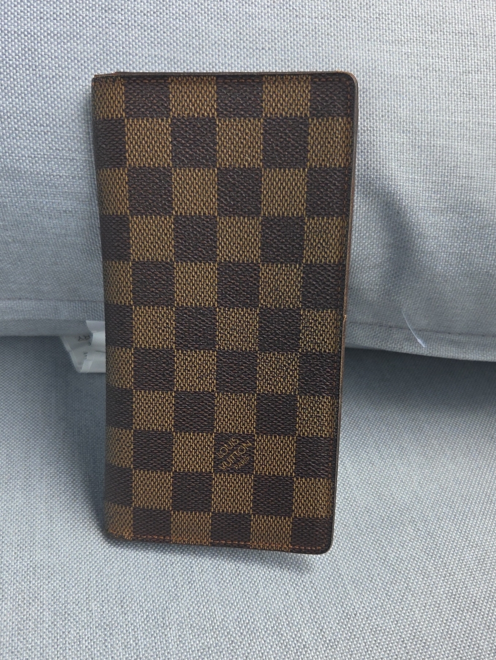 Brown Checkered Long Wallet